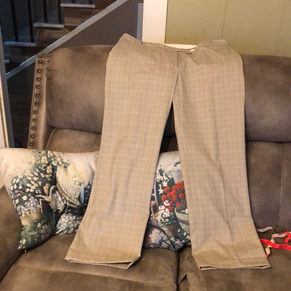 Plaid tan and brown pants